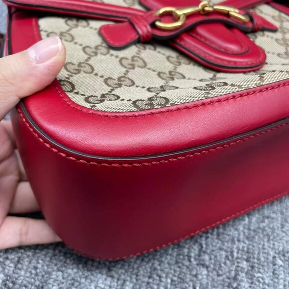 100% Authentic Gucci Lady Web Leather Shoulder Bag - Picture 7 of 15